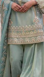 Traditional Faux Georgette Embroidered Purple Salwar Suit With Dupatta For Wedding India Pakistan Party Wear for Women - Product Image 3