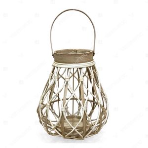 Vietrustic <b>Top</b> Sale Woven Lantern Light Hurricane Candle Holder Bamboo Rattan Lantern Braided Hanging Lanterns - Product Image 3