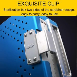 Aluminum Sterilization <b>Box</b> with Silicone Mat & <b>Locking</b> Lid for Surgical Instruments 9.1" L × 5.9" W × 2.1" H(Blue) - Product Image 4