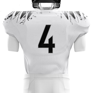 Conjunto de Pantalones de Jersey de Poliéster Transpirable con Estampado de Sublimación Blanco y Negro Personalizado para Hombre, Número 4, Uniforme de Fútbol Americano - Product Image 3