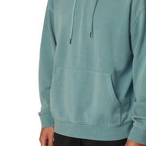 Men's Plus Size 100% Cotton Thermal Pullover Hoodie Solid Winter Season Hooded <b>Jacket</b> Long Drop Shoulder Anti-Shrink Fleece - Product Image 5