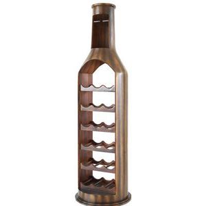 Support à vin en bois durable pour comptoir, avec un design élégant de porte-bouteilles pour la décoration de la maison - Product Image 1