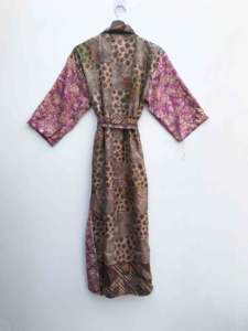 Kimono de Seda con Parches de Estilo Indio, Elegante y Lujoso para Mujer, Túnica de Verano para Festivales, Ropa de Dormir, Transpirable, de Secado Rápido, con Cuello en V - Product Image 5