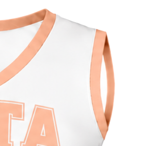 <b>Peach</b> Cheerleading Uniform <b>Top</b> Sleeveless V Neck Athletic Team Dance Practice Performance Sportswear Apparel - Product Image 3