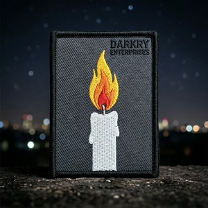 Custom Burning Candle Flame Machine Embroidery <b>Patch</b> Iron <b>On</b> <b>Sew</b> <b>On</b> Embroidered Badge Applique for Clothing Bag Hat Decoration - Product Image 1