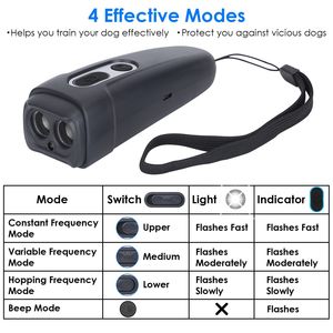Dispositivo Antiabbaio Ultrasonico Ricaricabile per Cani con 4 Modalità e Torcia LED - Product Image 3