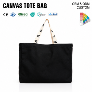 Sac fourre-tout en toile de coton naturel écologique extra large avec impression de logo personnalisé, motif de type lettre pour le shopping - Product Image 6
