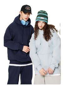 Sweat-shirts d'hiver 100 % coton pour hommes/femmes avec poche, imprimés numériquement, teints unis, service OEM, haute qualité - Product Image 4