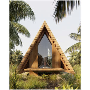 Villa écologique industrielle NB04 avec toit en chaume pour usage hôtelier ou de retraite – Prix compétitif – Préfabriqué moderne en bambou du Vietnam – Garantie 3 ans - Product Image 1
