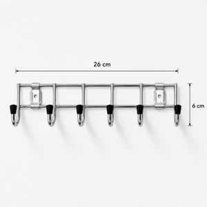 Stainless Steel Wall Mounted <b>Towel</b> Hook <b>Set</b> Polished Robe Hook 6 Hook Bathroom Kitchen Organizer - Product Image 2