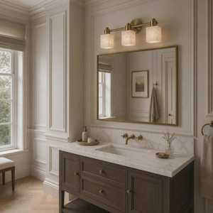 Modern Marble <b>Wall</b> <b>Sconce</b> Square Minimalist Design Brass Finish Indoor Bathroom Decor <b>Lighting</b> Fixture - Product Image 6