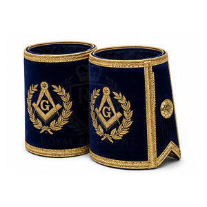 Manchettes maçonniques personnalisées avec tissu lisse, design classique et finition soignée pour vêtements formels et accessoires de mode - Product Image 2