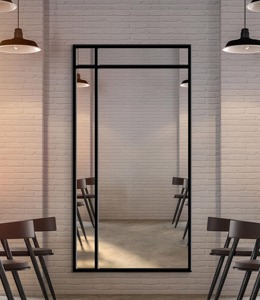 Premium Quality <b>Black</b> <b>Frame</b> Design Mirror Perfect for Office Malls and Modern Commercial Interior Decor Wholesale From India - Product Image 4