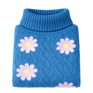 Suéter de punto floral para perro, jersey cálido de invierno para mascotas, ropa de punto suave para perros, ropa acogedora y linda con estampado floral para clima frío. - Product Image 6