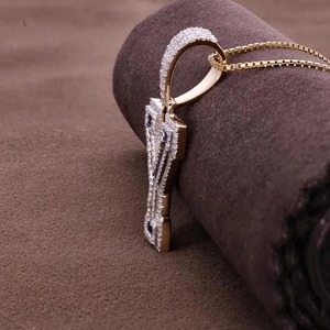 Customize <b>Initial</b> Latter <b>Necklace</b> Iced Out Hip Hop Pendant Personalized Alphabet Jewelry VVS Moissanite Latter Pendant For Men's - Product Image 5