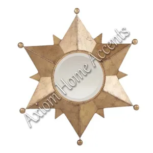 Espejo de Pared Moderno con Marco Metálico y Detalles en Madera para Baño o Dormitorio, Toque Decorativo, Axiom Home, Hierro Elegante - Product Image 3