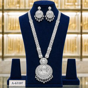 22K Gold Plated Bridal Jewelry Set with Long Necklace and Earring Set Zircon Trendy Engagement/Wedding/Party/<b>Gift</b> A-63102 - Product Image 4