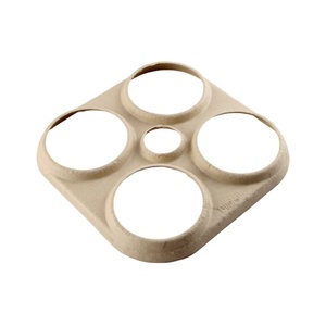 Portavasos Ligero de Fibra Reciclada para 4 Bebidas, Proveedor de Envases para Llevar, Portavasos Personalizado con Impresión, Anillos para Latas de Cerveza - Product Image 3
