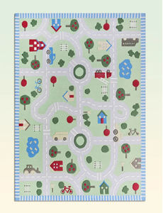 Alfombra de Lana India Hecha a Mano, Diseño de Mapa de Carreteras para Niños, Alfombra Suave Hecha a Mano para Cuarto de Niños, Sala de Juegos y Sala Montessori - Product Image 2