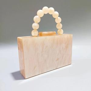 Nuevo Bolso de Noche Elegante y a la Moda para Mujer, Estilo Europeo Americano Retro, con Cuentas, Cierre Magnético, Acrílico Perlado y Algodón - Product Image 6