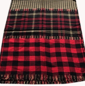Acrylic Cutting Dobby Stole Scarf Custom Luxury Two-Side Pure long Scarf Checkered Traditional Knitted Scarf - Product Image 4