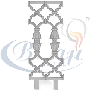 Rampe d'escalier de balcon réglable sans cadre en fonte galvanisée argentée, robuste et moderne, hauteur 1-3 pieds, résistante à l'eau et aux UV - Product Image 1