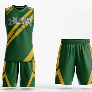 Ensemble de maillot de basket-ball pour hommes, uniforme de sport sans manches à séchage rapide avec short de haute qualité - Product Image 1