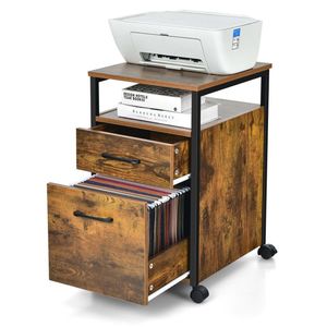 Mobiletto Portadocumenti a 2 Cassetti con Supporto per Stampante e Ripiano Aperto per Formato Letter - Product Image 6
