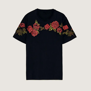 T-shirt en chenille surdimensionné de qualité supérieure, broderie personnalisée, tee-shirt en coton unisexe, vêtements de mode streetwear - Product Image 4