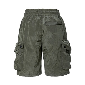 Men's Olive Green <b>Cargo</b> <b>Shorts</b> With Drawstring Waist And Side Pockets Quick Dry Casual Wear - Product Image 2
