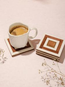 Handmade Square Resin & Wood Modern Design <b>Mats</b> & Pads 350mm Diameter for Coffee Table and Kitchen Decor Gift - Product Image 3