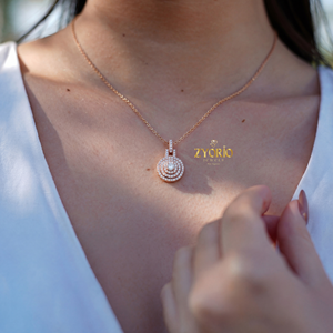 Collar con Colgante de Diamante Cultivado en Laboratorio con Halo Dorado, Chapado en Oro de 14K/18K, Joyería de Lujo Exquisita para Mujer, Compromiso, Boda, Fiesta - Product Image 5