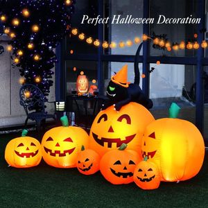 Decorazioni Gonfiabili di Halloween da 2,3 Metri per Esterni: Zucca con Strega e Gatto Nero - Product Image 5