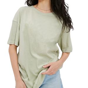 Camisetas de Mujer al por Mayor, OEM ODM, 180gsm, Estilo Vintage, Corte Ajustado, Hombros Caídos, con Agujeros, Ropa Casual de Verano, Alta Calidad - Product Image 1