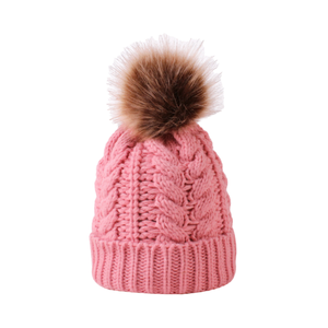 Unisex Solid Color Knit Beanie Hat 100% Acrylic Cuffed <b>Winter</b> <b>Cap</b> Casual Style for Adults Gray Pom Pom - Product Image 2