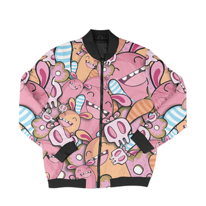 Chaqueta Bomber para Hombre con Estampado de Sol y Luna, Cierre de Cremallera, Estilo Casual, para Otoño, Corte Regular, Material de Poliéster - Product Image 4