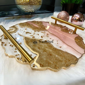 Plateau de service mobile en résine de qualité supérieure, plat décoratif moderne pour la cuisine, la table à manger, la décoration intérieure, les cadeaux, Tradebyd - Product Image 2