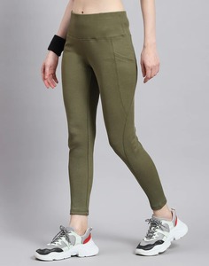 Leggings de sport pour femmes, taille mi-haute, respirants, unis, tricotés, extensibles, longueur intégrale, décontractés, pour le yoga et le fitness - Product Image 5