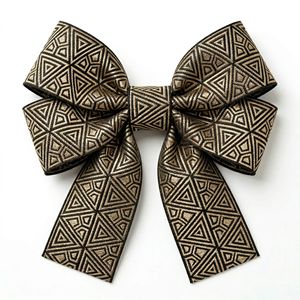 Cinta Jacquard Metálica Negra y Dorada de 50 mm de Neelkamal Industries, Adorno Tejido con Triángulos Geométricos para Lazos, Prendas de Lujo y Disfraces - Product Image 6