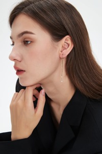 Pendientes de Oro Sólido de 14K con Diamante Cultivado en Laboratorio, Certificado IGI, Minimalistas, Únicos y Brillantes para Mujer, Regalo de Aniversario de Bodas - Product Image 2