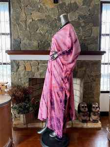 Vestido Caftán de Rayón con Estampado Shibori Boho Mangosteen, Talla Grande, Corte Holgado y Fluido, Atuendo de Playa para Mujer, Verano - Product Image 2