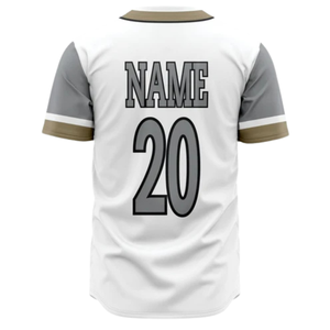 Camiseta de Béisbol Blanca de Manga Corta con Botones, Uniforme de Equipo Personalizado, Camisa Deportiva Transpirable de Poliéster - Product Image 3