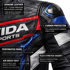 Chaqueta de Cuero para Motocicleta Wida Sports Premium, Diseño de Carreras Azul, Equipo de Protección para Motociclistas, Proveedor Mayorista 2026 - Product Image 6