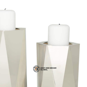 แท่นวางเทียนทรงเรขาคณิตสีเงินสุดหรูทำด้วยมือทำจากเรซินเป็นมิตรต่อสิ่งแวดล้อมสำหรับตกแต่งคริสต์มาสบ้านโรงแรมและงานอีเว้นท์ - Product Image 2