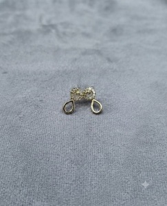 AD Alternating Circle Teardrop Chain Antique <b>Gold</b> Plated Necklace <b>Set</b> Pave Frame Waterdrop Pendant & Matching Earrings Wholesale - Product Image 4