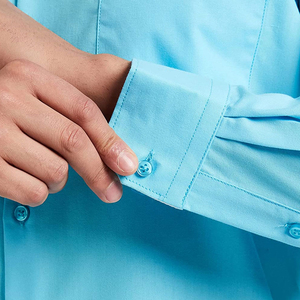 Chemise Homme Tissée Unie Classique à Manches Longues Coupe Slim Tendance en Polyester/Coton Anti-Plis Col Montant Qualité Supérieure - Product Image 6