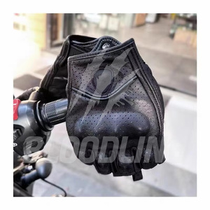 Gants en cuir respirants, longueur poignet, pour usage sportif en plein air, noirs, non doublés, printemps-été - Product Image 4