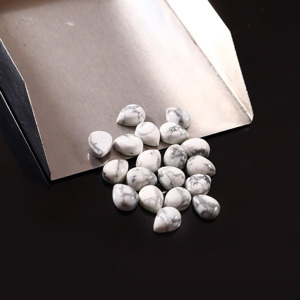 Cabochon en howlite blanche naturelle de qualité supérieure, forme poire, 4x3 mm, poli et lisse, pierre précieuse non montée pour bague, pendentif, boucles d'oreilles, collier - Product Image 6