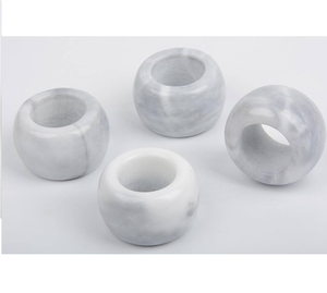 Anillos de Servilleta de Mármol Más Populares, Juego de 4 Piezas, Textura Gris Piedra Blanca, Proveedor Mayorista de Anillos de Servilleta - Product Image 2