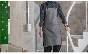 Chaleco de Trabajo Ligero de Lona para Restaurante, Delantal con Logotipo Personalizado, Ropa para Personal de Bar, Uniformes Duraderos y Lavables para Camareros de Comedor - Product Image 3